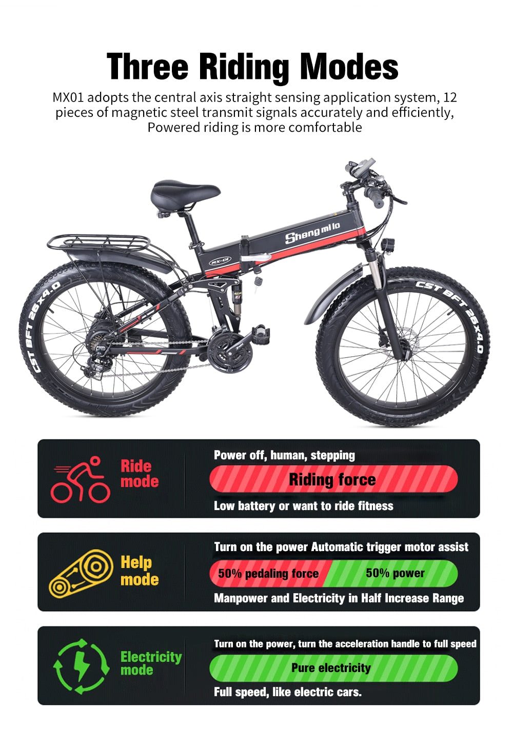 Foldable Electric eBike 1000W - MX01