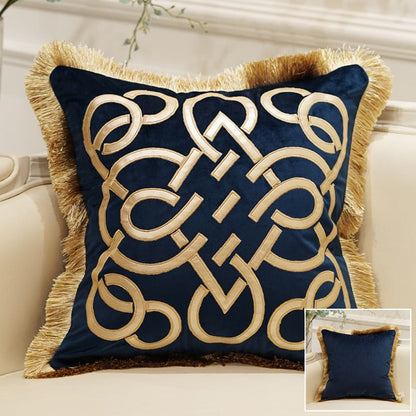 Luxury Embroidered Cushion Covers Velvet Tassels