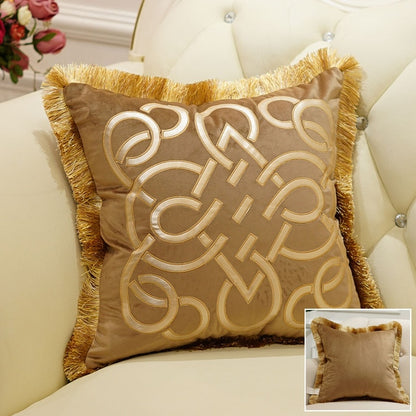 Luxury Embroidered Cushion Covers Velvet Tassels