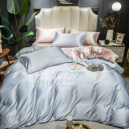 Washed silk bedding set comfortable bedding duvet cover set