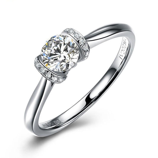 Exquisite French Kiss 18K White Gold Diamond Ring