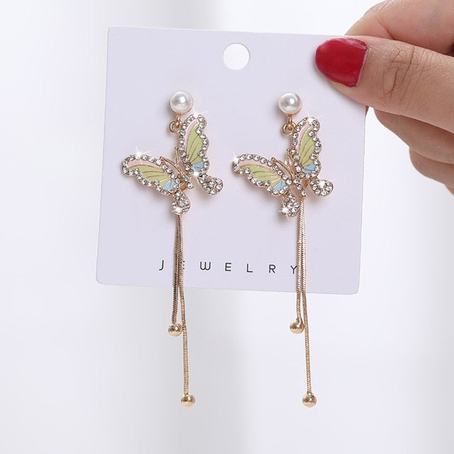 Cute Long Butterfly Earrings