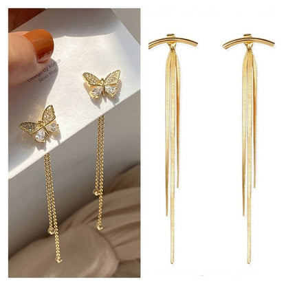 Cute Long Butterfly Earrings