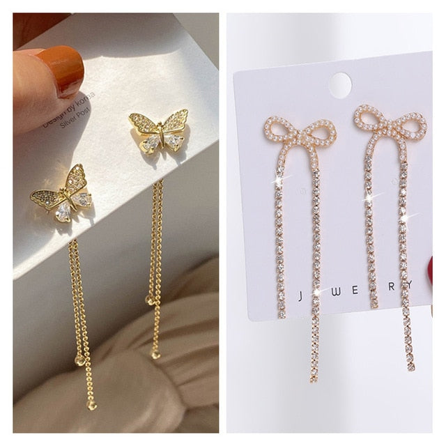 Cute Long Butterfly Earrings