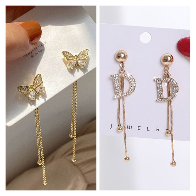 Cute Long Butterfly Earrings