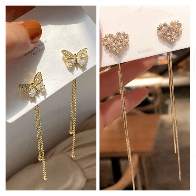 Cute Long Butterfly Earrings