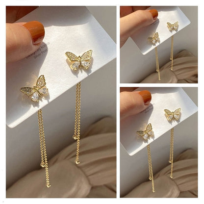 Cute Long Butterfly Earrings