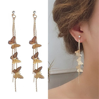 Cute Long Butterfly Earrings