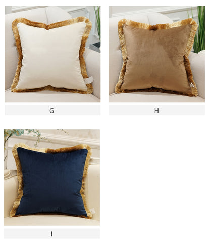 Luxury Embroidered Cushion Covers Velvet Tassels