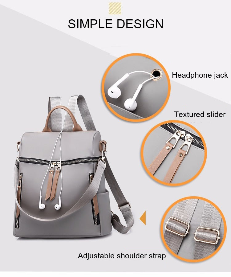 Casual Womens Multi-function Backpack High Quality PU Leather