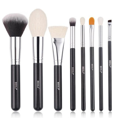 Makeup brushes set Natural goat hair - Black