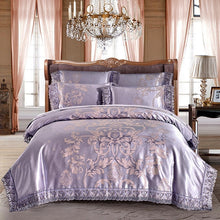Luxury Silk Satin Duvet Cover Set with Beautiful Embroidery 4-6 Piece Sets