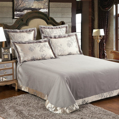 Luxury Silk Satin Duvet Cover Set with Beautiful Embroidery 4-6 Piece Sets