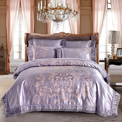 Luxury Silk Satin Duvet Cover Set with Beautiful Embroidery 4-6 Piece Sets