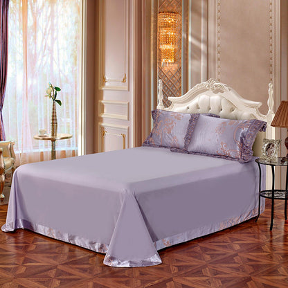 Luxury Silk Satin Duvet Cover Set with Beautiful Embroidery 4-6 Piece Sets