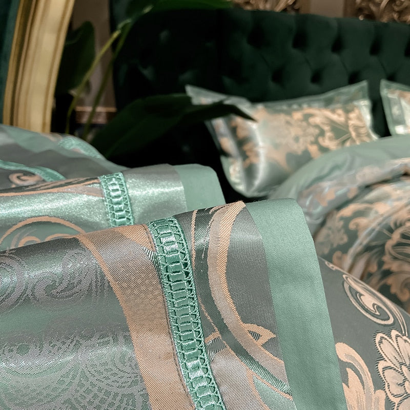 Luxury Silk Satin Duvet Cover Set with Beautiful Embroidery 4-6 Piece Sets