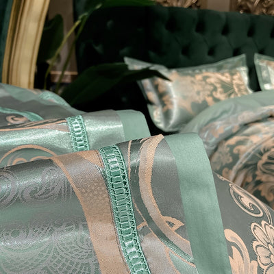 Luxury Silk Satin Duvet Cover Set with Beautiful Embroidery 4-6 Piece Sets