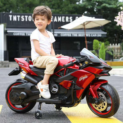 Children's Electric Ride-on Motorcycle with Trainer Wheels