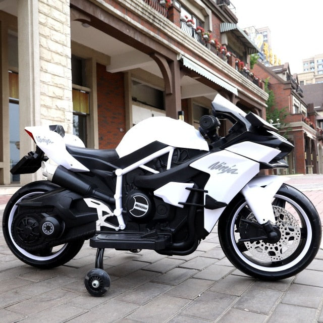 Children's Electric Ride-on Motorcycle with Trainer Wheels