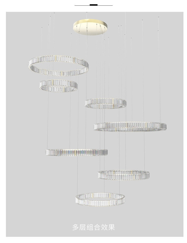 Modern Luxury Crystal Led Pendant Lighting - Dimmable