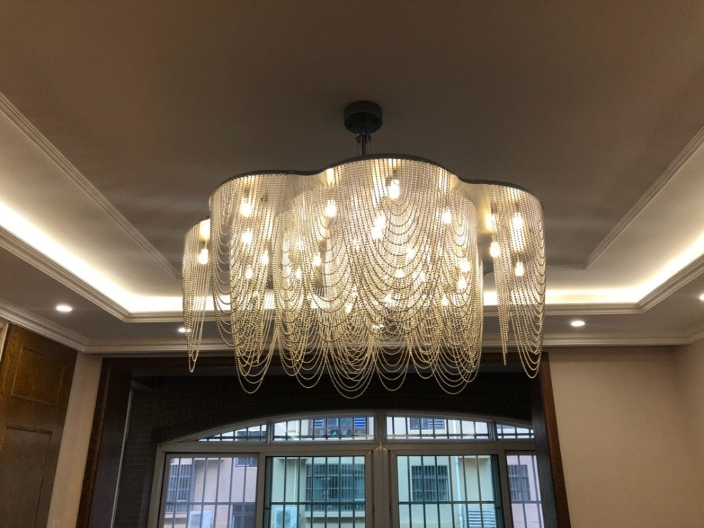 Modern LED Crystal Tassel Chandelier