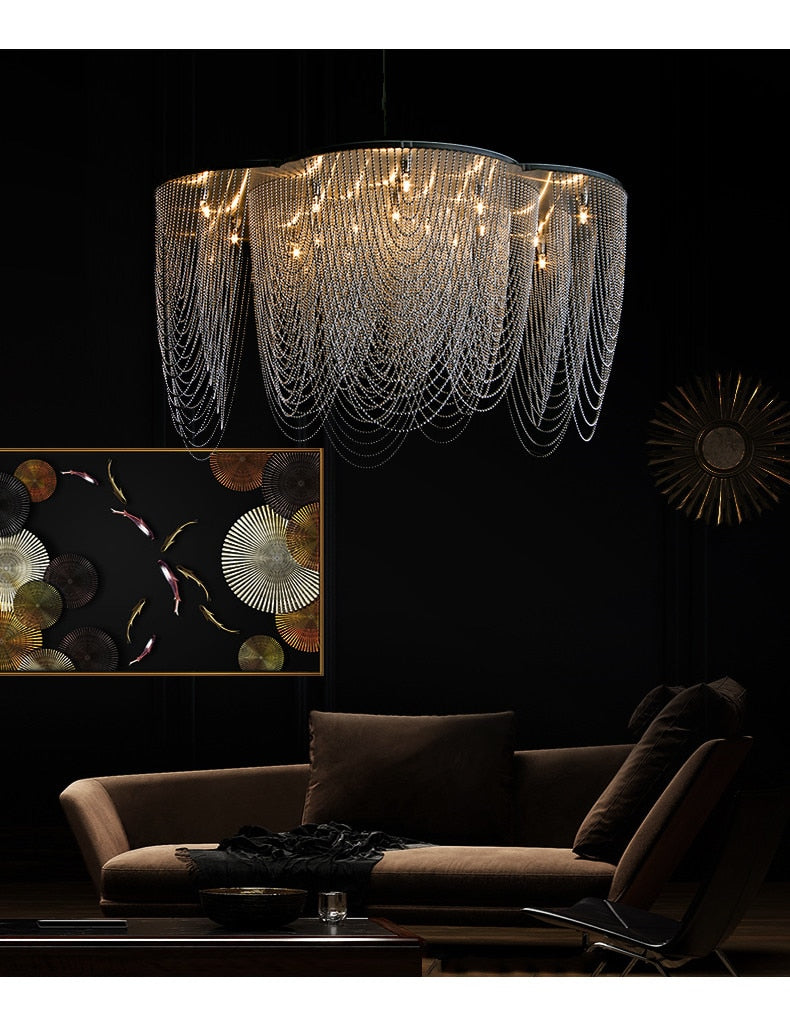 Modern LED Crystal Tassel Chandelier