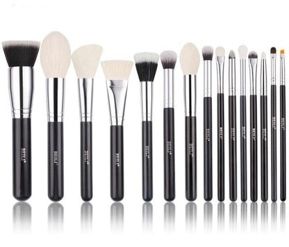 Makeup brushes set Natural goat hair - Black