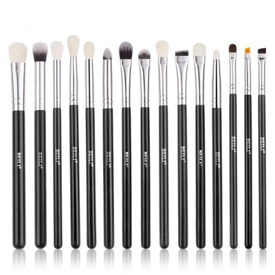 Makeup brushes set Natural goat hair - Black