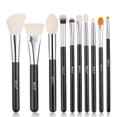 Makeup brushes set Natural goat hair - Black