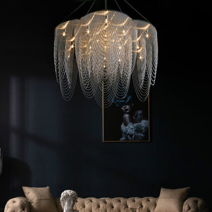 Modern LED Crystal Tassel Chandelier