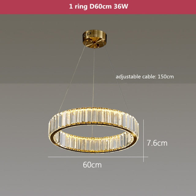 Modern Luxury Crystal Led Pendant Lighting - Dimmable