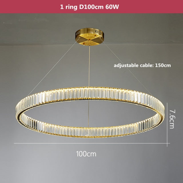 Modern Luxury Crystal Led Pendant Lighting - Dimmable