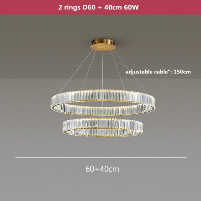 Modern Luxury Crystal Led Pendant Lighting - Dimmable