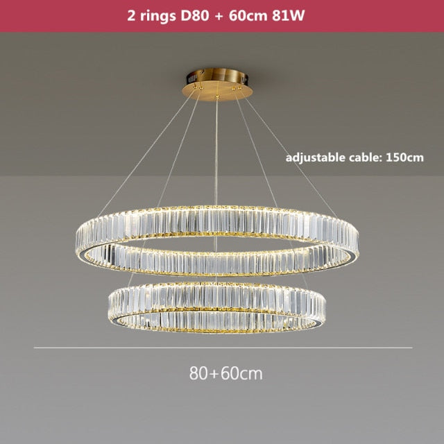 Modern Luxury Crystal Led Pendant Lighting - Dimmable