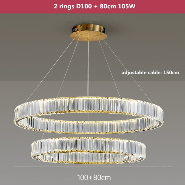 Modern Luxury Crystal Led Pendant Lighting - Dimmable