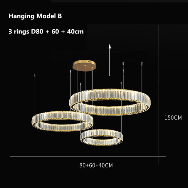 Modern Luxury Crystal Led Pendant Lighting - Dimmable