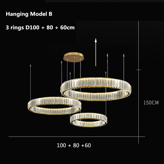 Modern Luxury Crystal Led Pendant Lighting - Dimmable