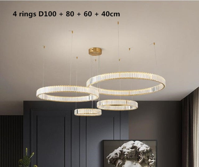 Modern Luxury Crystal Led Pendant Lighting - Dimmable