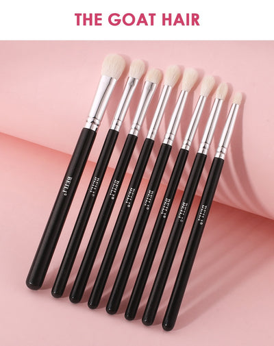 Makeup brushes set Natural goat hair - Black