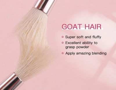 Makeup brushes set Natural goat hair - Black