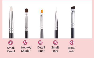 Makeup brushes set Natural goat hair - Black