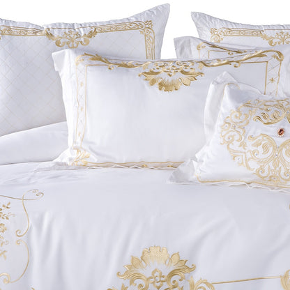 White and Gold Colour Luxury Duvet Cover Bed set